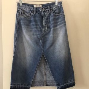Free People Released Hem Denim Skirt
